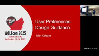 User Preferences - Design Guidance (WOLFcon 2025)