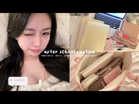 AFTER SCHOOL ROUTINE *realistic* 📓🎀: homework, relaxing, chill studying & more! 
