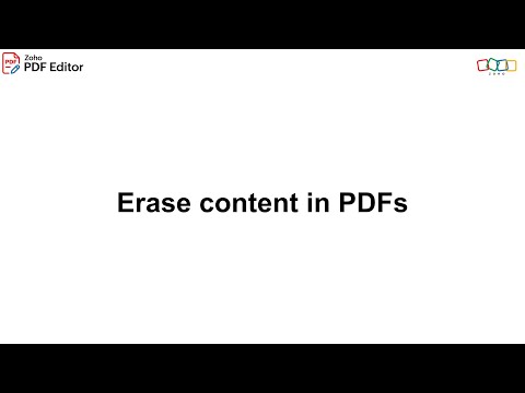 How to erase content in PDFs using Zoho PDF Editor
