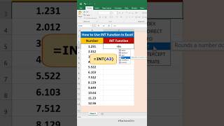 Definition of INT Function in Excel || Excel Tips & Trick || #excel #short #excelbasic