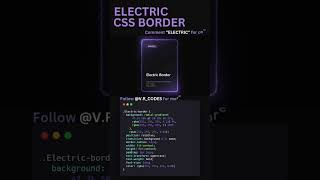 ELECTRIC CSS BORDER (V.R_CODES) #100daysofcode #codereels #animatedtext #codeaesthetic #codewithme