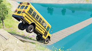 Mobil vs Suspension Bridge #14 - BeamNG Drive