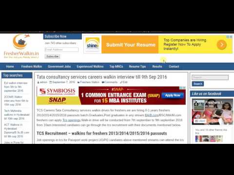 TCS Careers Registration - TCS Walkin interview jobs