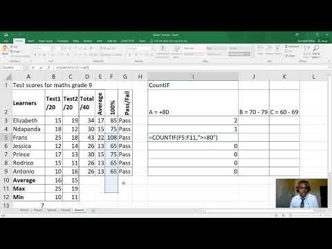 Spreadsheet Countifs and MS word Mail Merge