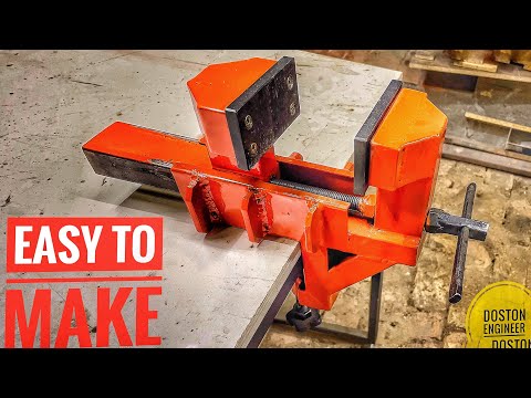 DIY VISE WITH Clamp Post.                                         How to Make Metal Vise.