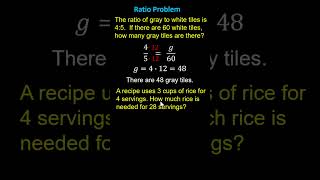 Ratio Applications:  Solve a Proportion Using Equivalent Ratios  (7RPA3)
