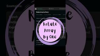 Rotate Array by One in Seconds! 🔥 #shorts