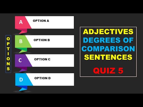 Adjectives Grammar Quiz/Degrees of comparison-Adjective Transform-Sentences/classes 6-10/IELTS /SAT