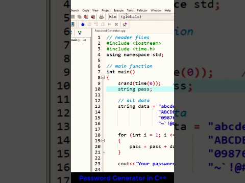 Password Generator in C++/ Get Unhackable Password  🔑🔥🔥💯