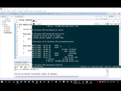 C++ Vector Tutorial Eclipse CDT