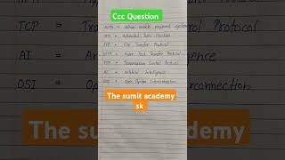 #CCC  #Important #Question #2024 #The #sumit #academy #sk