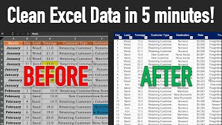 How to Clean Excel Data tables in 5 minuets! | #exceltable #exceltips