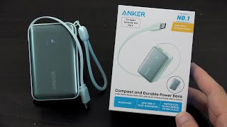 Anker Nano 45W Power Bank 10,000mAh Portable Charger with 2.3 ft InstaCord Retractable Cable