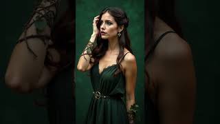 Enchanted in emerald. 🌿#ForestFantasy #MysticalVibes #DarkElegance #NatureInspired #EtherealFashion