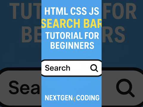 🔥Create a Search Bar Using HTML, CSS & JavaScript | Beginner Friendly Tutorial (2025) #nextgencoding