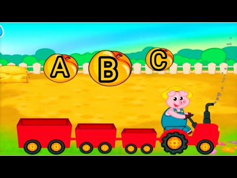 Pegy tractor 🚜 and snow ❄️ man select fruits pop pop bolun  and learn alphabet 🔤(Subscribe)