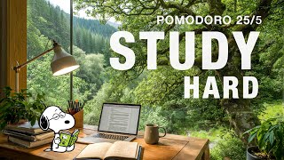 2-HOUR STUDY WITH ME Sunny Day ⛅ | 🎹Calm Piano | Pomodoro 25/5 , a Peaceful Day