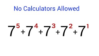No Calculators Allowed  | Math Olympiad