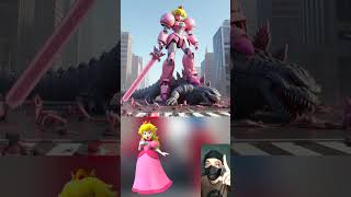 Mario Brothers Titan Robot Saves the City from Godzilla #mario #godzilla #robot