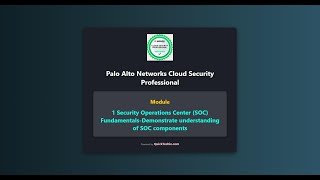 Module-1: Palo Alto Networks Cloud Security Professional