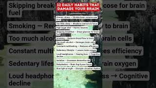 12 Daily Habits That Damage Your Brain #brainhealth #memorytips
