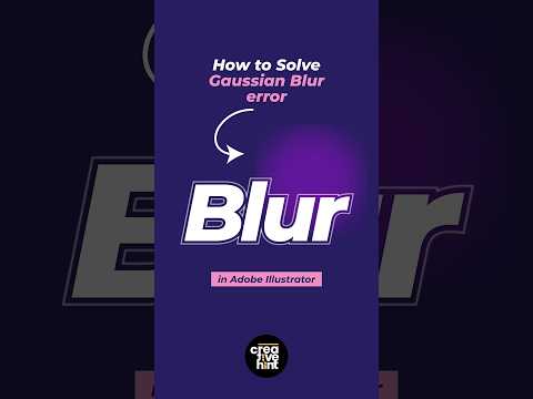 How to solve Gaussian Blur error in Adobe illustrator | Graphic Design