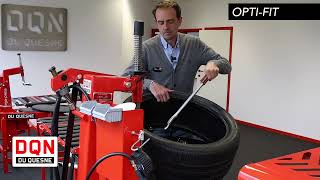 Opti-fit: DQN tyre changer for runflat and passenger car tyres.