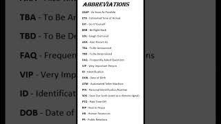 Common Abbreviations Everyone Should Know!
