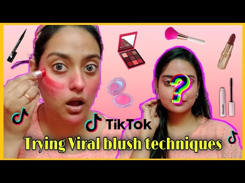 testing out viral tiktok makeup hacks | viral blush technique | The Beginner Girl