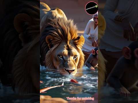 "क्यों😢 रो पड़ी दादी और बंदर? 🥺 | Lion 🦁 Fish 🐟 Story" #ai #aishorts  #shortsfeed #shorts #viral