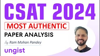 CSAT 2024 Solved Paper | UPSC CSAT 2024 Analysis | UPSC CSAT 2024 | By Ram Mohan Pandey | @UNGISTIAS