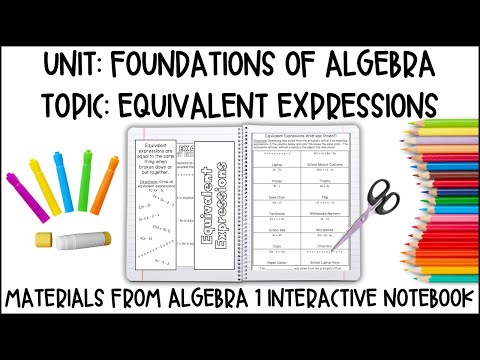 Equivalent Expressions from an Interactive Notebook for Algebra 1