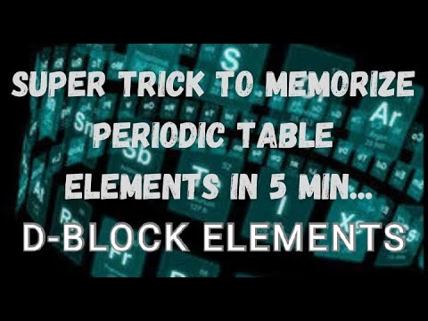 Mnemonics to memorize d - Block Elements
