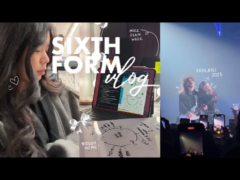 SIXTH FORM/college vlog: study w/ me 🍒, mock exam week, Kehlani concert mcr