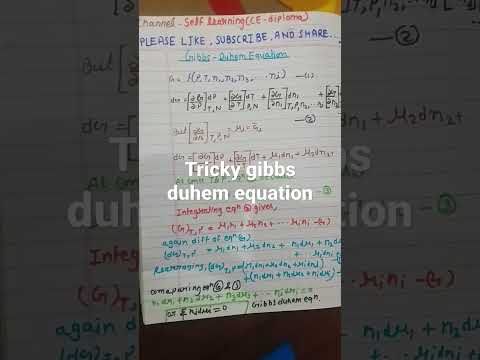Trick of gibbs duhem equation  🔥🔥🔥||#trick #shorts #viral