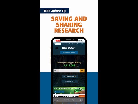 IEEE Xplore Tip: Saving and Sharing Research
