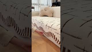 #Cozy Minimal Living Room Aesthetic with Soft Sofa Cover🫣🫣
