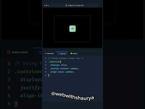 How to center a div in css | web with shaurya