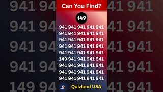 Only 1% Can Find 149! 🤯 | Odd Number Challenge #shorts #quiz #viral @QuizlandUSA​