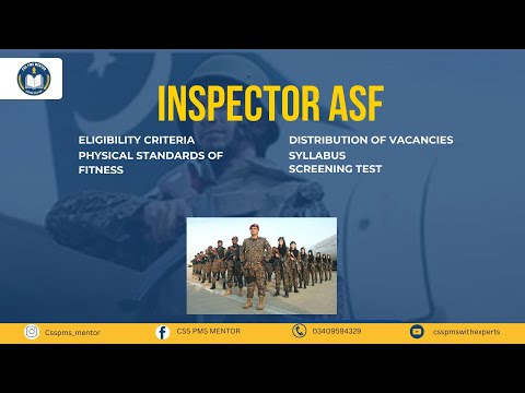Inspector ASF | One Paper Exam | FPSC | PPSC | Online Preparatory Session