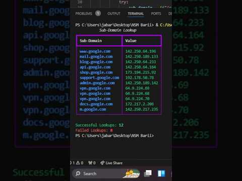 Automated Subdomain Lookup with Python #programming #coding