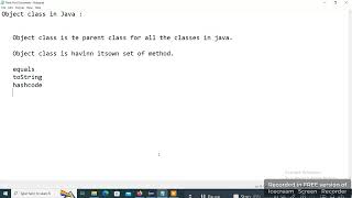 What is Object class in java ?