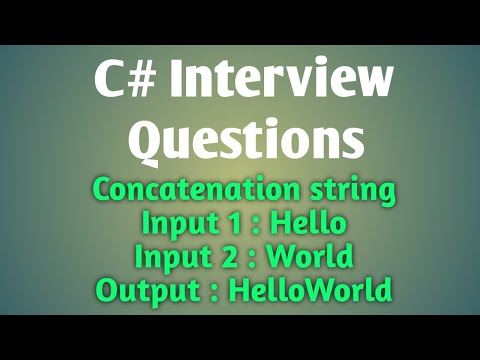 String Concatenation code | C# coding | Interview Questions