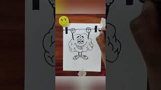 National train your brain day 🏋🏻‍♀️|Brain drawing 🧠|#trainyourbrain #brain #shorts #training 😊