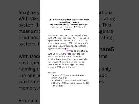Why docker is a lightweight? #docker #devops #devopstraining #dockercontainer