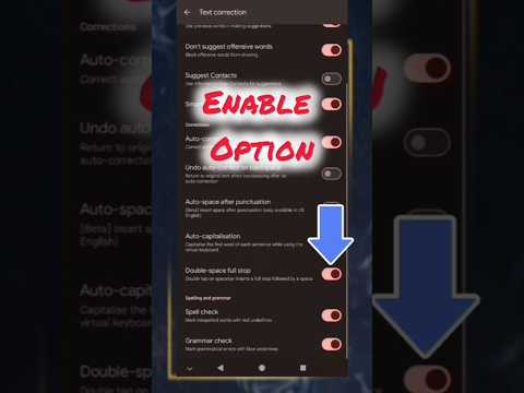 how to keyboard setting duble space full Stop #short 🔥💯