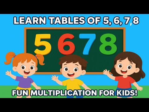 Learn Table of 5, 6, 7 and 8 - Fun Multiplication for kids! I 5 se 8 tak Pahada I নামতা I Kids math