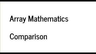 Comparison | Numpy array Comparison