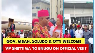 Gov. Mbah, Prof. Soludo & Dr Otti Welcome The VP Kashim Shettima In Enugu For A State Visit