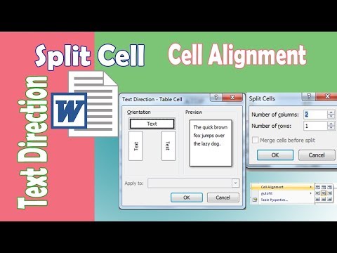 Ms Word: How to Split Cell | Text Direction |Cell Alignment in a Table | Office Tutorials
